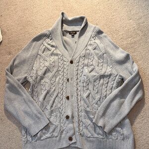 NEW Gray Chunky Cable Knit Cardigan